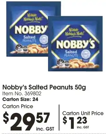 Campbells Wholesale Nobby's Salted Peanuts 50g offer