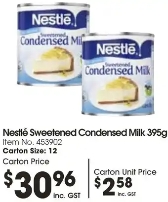 Campbells Wholesale Nestlé Sweetened Condensed Milk 395g offer