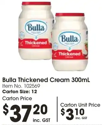 Campbells Wholesale Bulla Thickened Cream 300mL offer