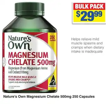 My Chemist Nature's Own Magnesium Chelate 500mg 250 Capsules offer