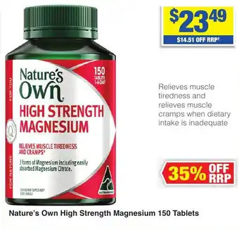 My Chemist Nature's Own High Strength Magnesium 150 Tablets offer