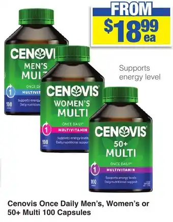 My Chemist Cenovis Once Daily Men's, Women's or 50+ Multi 100 Capsules offer