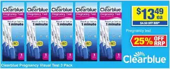 My Chemist Clearblue Pregnancy Visual Test 3 Pack offer
