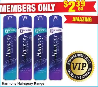 My Chemist Harmony Hairspray Range offer