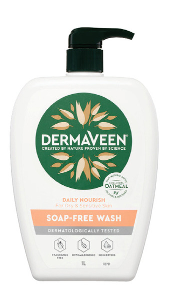 Dermaveen daily nourish soap-free wash 1 litre