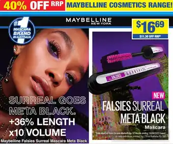 My Chemist Maybelline Falsies Surreal Mascara Meta Black offer