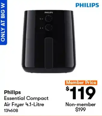 BIG W Philips Essential Compact Air Fryer 4.1-Litre offer