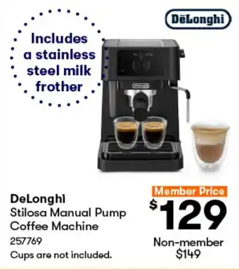 DeLonghi Stilosa Manual Pump Coffee Machine