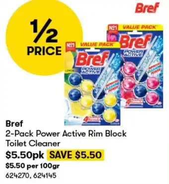 BIG W Bref 2-Pack Power Active Rim Block Toilet Cleaner offer