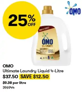BIG W OMO Ultimate Laundry Liquid 4-Litre offer