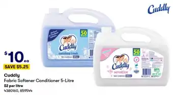 BIG W Cuddly Fabric Softener Conditioner 5-Litre offer