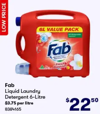 BIG W Fab Liquid Laundry Detergent 6-Litre offer