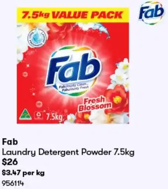 BIG W Fab Laundry Detergent Powder 7.5kg offer