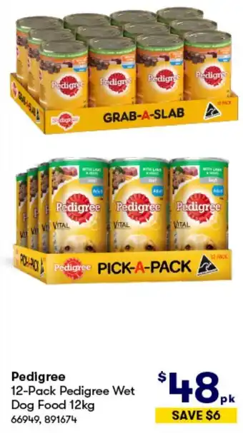 BIG W Pedigree 12-Pack Pedigree Wet Dog Food 12kg offer