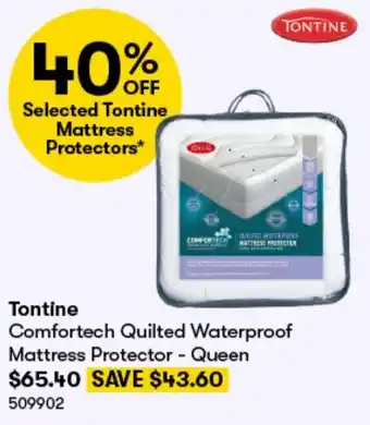 BIG W Tontine Comfortech Quilted Waterproof Mattress Protector - Queen offer
