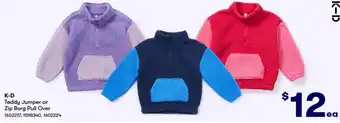 BIG W K-D Teddy Jumper or Zip Borg Pull Over offer