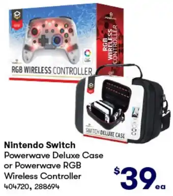 BIG W Nintendo Switch Powerwave Deluxe Case or Powerwave RGB Wireless Controller offer