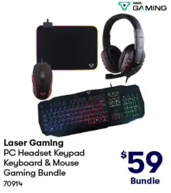 BIG W Laser Gaming PC Headset Keypad Keyboard & Mouse Gaming Bundle offer