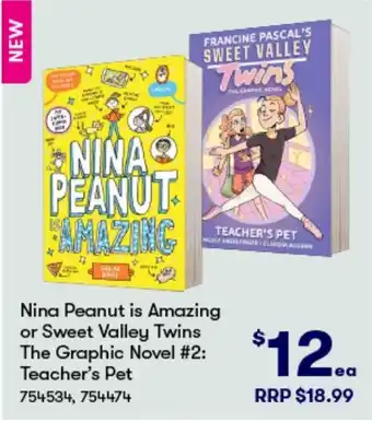 BIG W Nina Peanut is Amazing or Sweet Valley Twins The Graphic Novel #2: Teacher's Pet offer