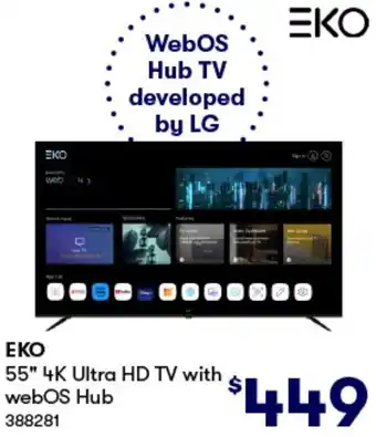 BIG W EKO 55" 4K Ultra HD TV with webOS Hub offer