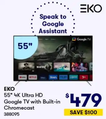 BIG W EKO 55" 4K Ultra HD Google TV with Built-in Chromecast offer
