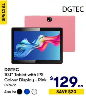 BIG W DGTEC 10.1" Tablet with IPS Colour Display - Pink offer
