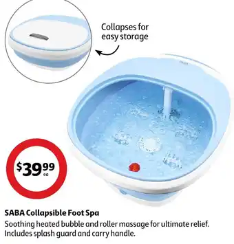 Coles SABA Collapsible Foot Spa offer