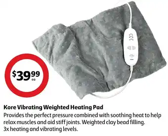 Coles Kore Vibrating Weighted Heating Pad offer