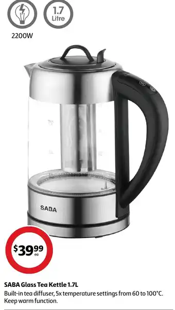 Coles SABA Glass Tea Kettle 1.7L offer