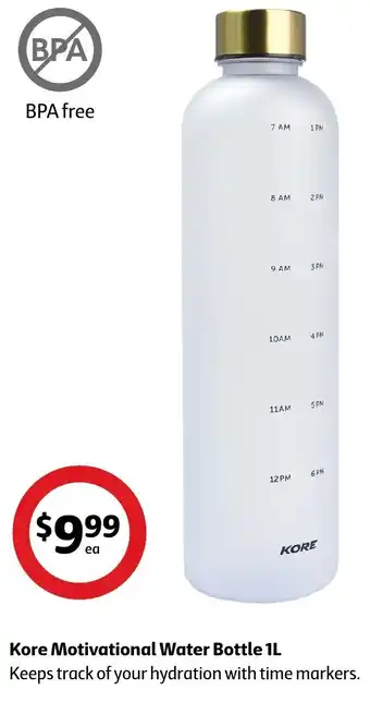 Kore Motivational Water Bottle 1L
