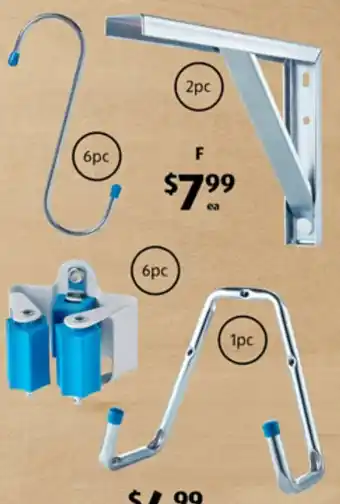 ALDI Assorted Hooks, Shelf Supports or Tool Holders offer