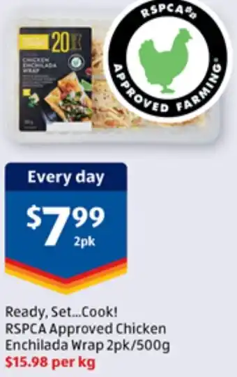 ALDI RSPCA Approved Chicken Enchilada Wrap 2pk/500g offer