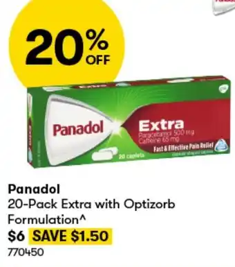 BIG W Panadol 20-Pack Extra with Optizorb Formulation offer