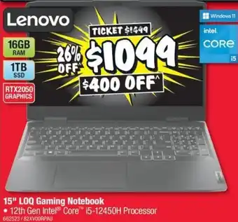 Lenovo 15" LOQ Gaming Notebook