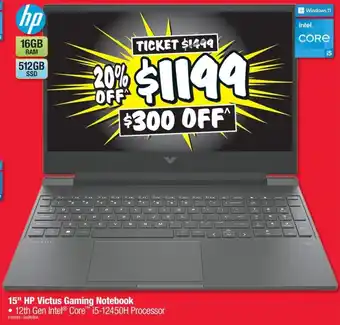 JB Hi-Fi 15" HP Victus Gaming Notebook offer