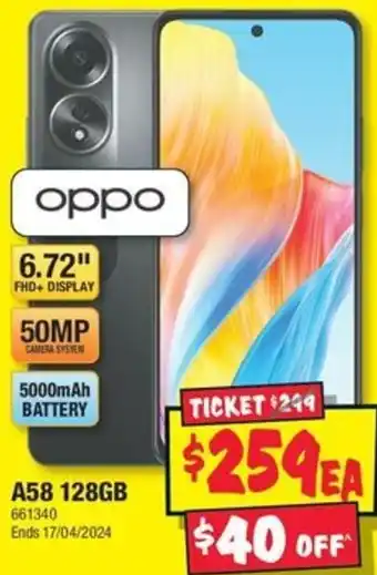 JB Hi-Fi A58 128GB offer