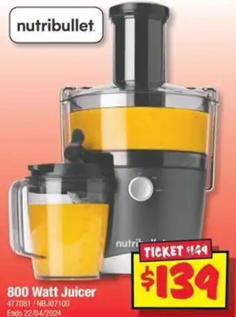 JB Hi-Fi nutribullet 800 Watt Juicer offer