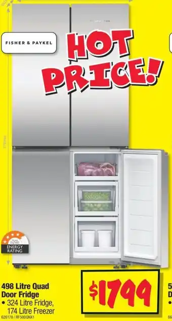 JB Hi-Fi 498 Litre Quad Door Fridge offer