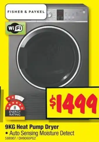 JB Hi-Fi FISHER & PAYKEL 9KG Heat Pump Dryer offer