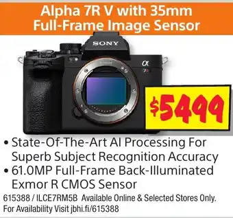 JB Hi-Fi Alpha 7R V with 35mm Full-Frame Image Sensor offer