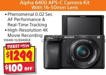JB Hi-Fi Alpha 6400 APS-C Camera Kit With 16-50mm Lens offer