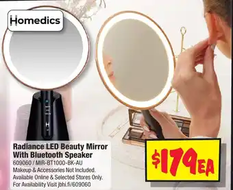 JB Hi-Fi Radiance LED Beauty Mirror With Bluetooth Speaker offer