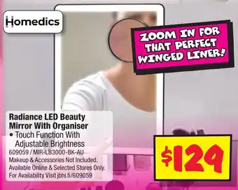 JB Hi-Fi Radiance LED Beauty Mirror With Organiser offer