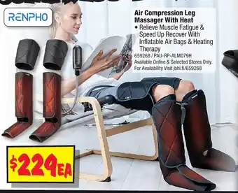 JB Hi-Fi Air Compression Leg Massager With Heat offer