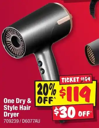JB Hi-Fi One Dry & Style Hair Dryer offer