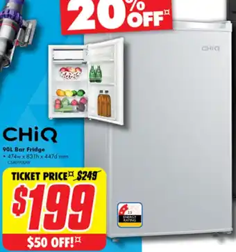 The Good Guys CHIQ 90L Bar Fridge offer