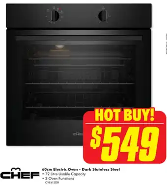The Good Guys CHEF 60cm Electric Oven - Dark Stainless Steel offer