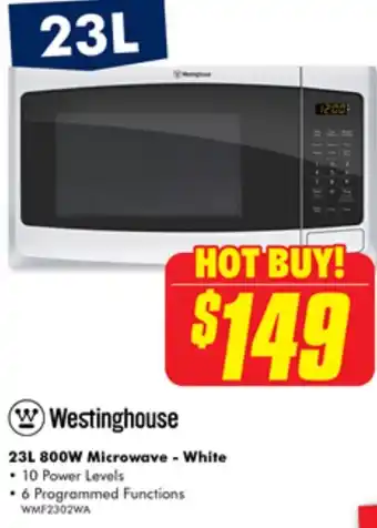 The Good Guys Westinghouse 23L 800W Microwave - White offer