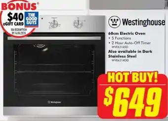 The Good Guys Westinghouse 60cm Electric Oven offer