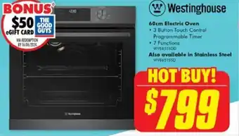 The Good Guys Westinghouse 60cm Electric Oven offer